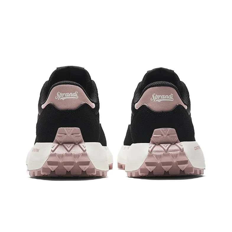 Sprandi Coastline Series Cushioning Height Increasing Low-Top Casual Shoes Women's Black Pink-3