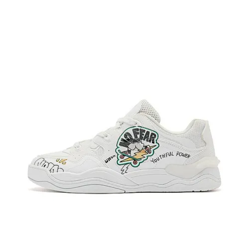 QIAODAN Lightweight Low Top Skateboard Shoes Men's White Black