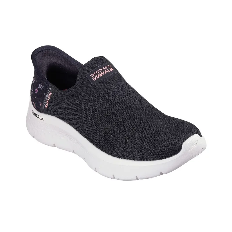 Skechers Go Walk Fle Anti Slip Wear Resistant Low Top Casual Shoes Women's Black-3