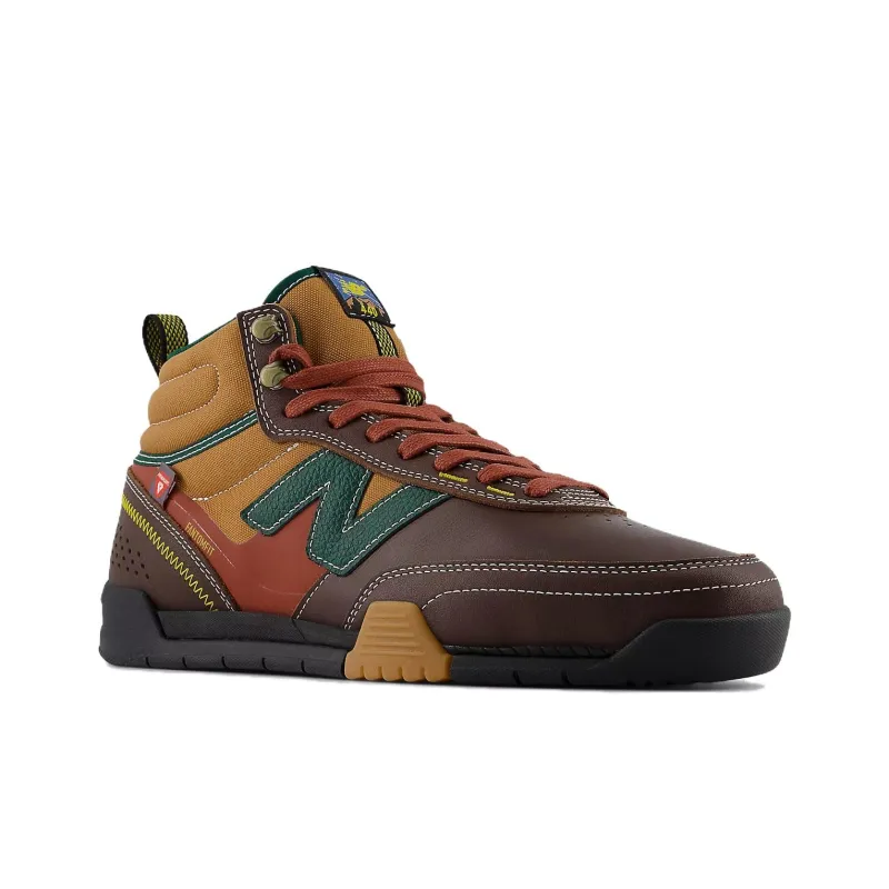 New Balance Numeric 440 Anti Slip Wear Resistant High Top Skateboard Shoes Unisex Brown Green-2