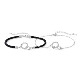 925 Sterling Silver-Interlocking Hearts Couple Bracelet[Couple's]