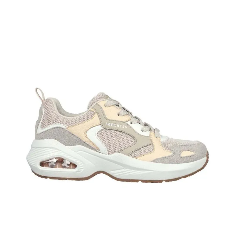 Skechers Uno Muno Kick It Cushioned Slip Resistant Abrasion Resistant Low Top Casual Shoes Women's Ecru-1