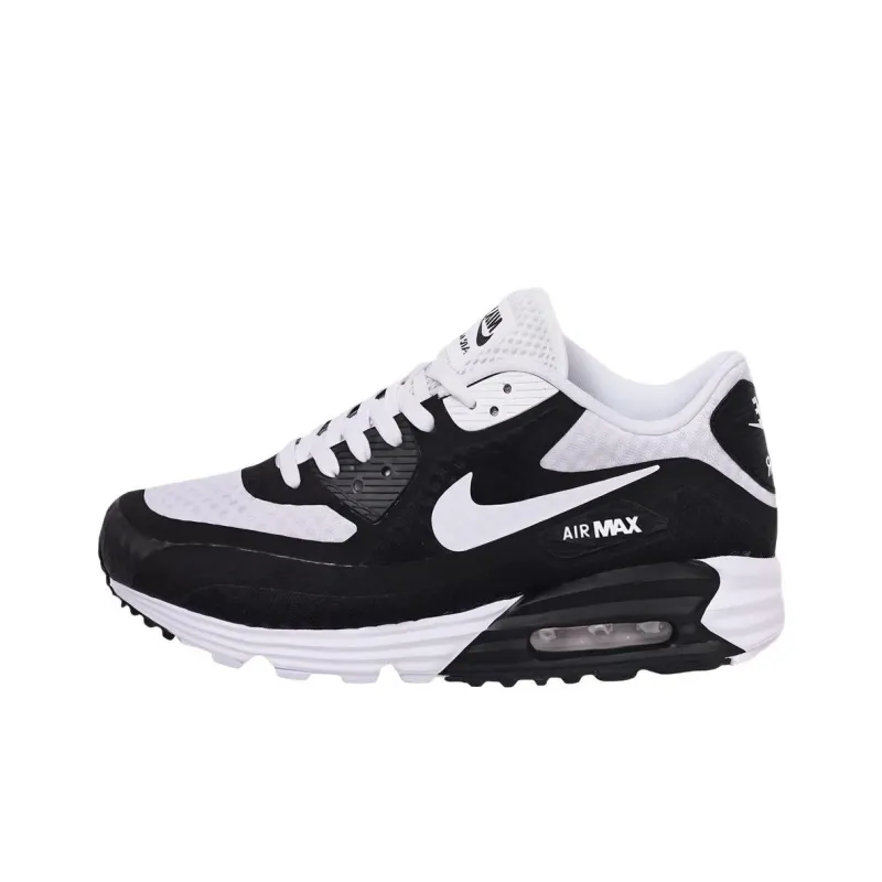 Nike Air Max Lunar Low Top Running Shoes Men's Black White-0