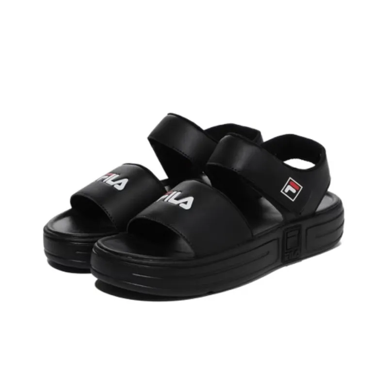 FILA Court Sd Beach Sandals Unisex Black Korean Style-2