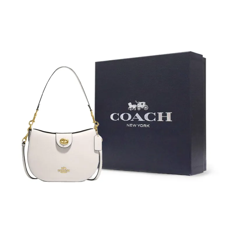 COACH Ella Cow Leather Handbags Shoulder Bags Women's White-8