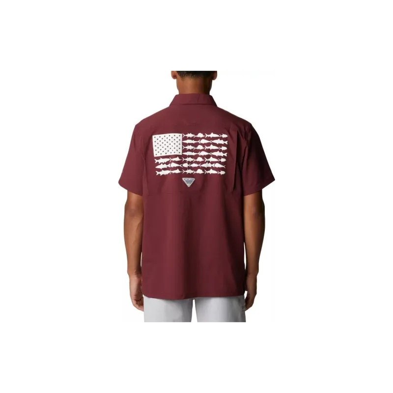 Columbia Men's Collegiate PFG Slack Tide™ Camp Shirt - Texas A&M Shirt Men's Dark Red-1