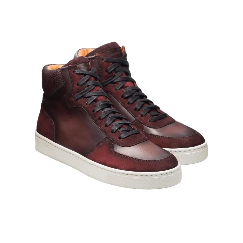 Magnanni Rubio High-Top Skateboard Shoes Men's Brown Red-2