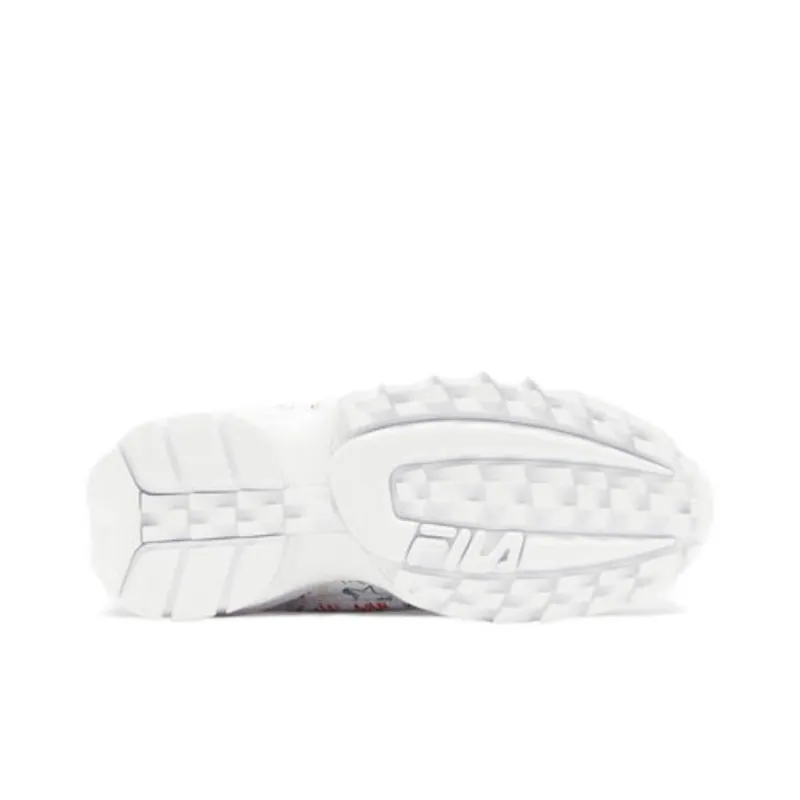 FILA Disruptor 2 Durable Breathable Low Top Casual Shoes Women's White-5