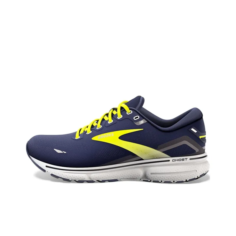 Brooks Ghost 15 Cushioning And Breathable Low Top Casual Running Shoes Men's Dark Blue-0