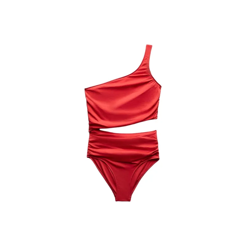 ZARA One-piece Swimsuit Women's Red-1