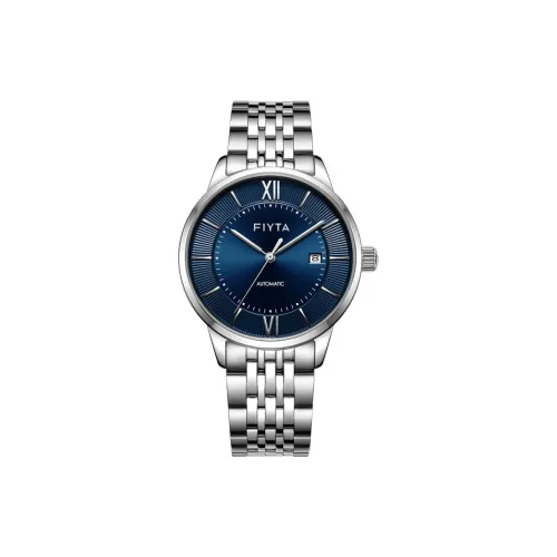 Fiyta Automatic Mechanical Movement Stainless Steel Strap Watch Men's Watches Blue Dial