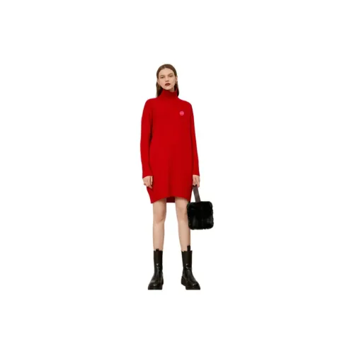 DPLAY Long-Sleeved Dresses Women's Christmas Red