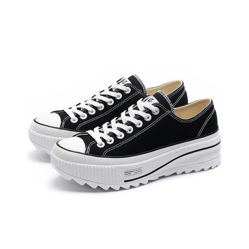 Excelsior Canvas Shoes Unisex Low Top Obsidian Black/White-1