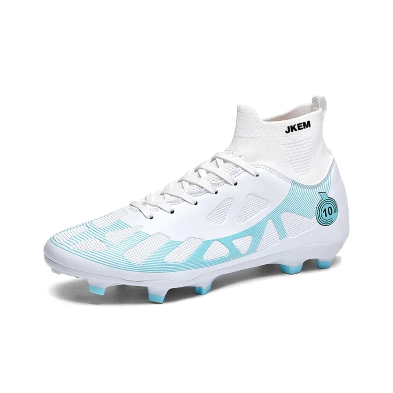 JKEM Soccer Shoes Unisex Low Top Aqua/White/Black-1