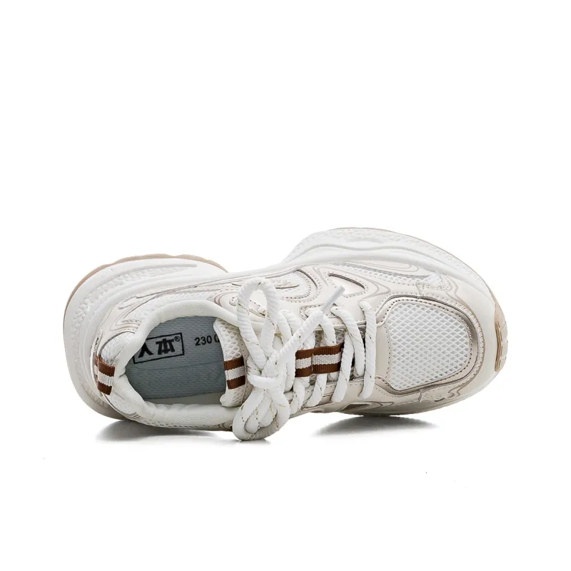 RENBEN Wear-Resistant Breathable Height Increasing Low-Top Chunky Sneakers Women's-3