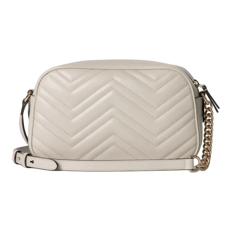 GUCCI GG Marmont Leather Crossbody Bag Shoulder Bag Women's Ivory White-3