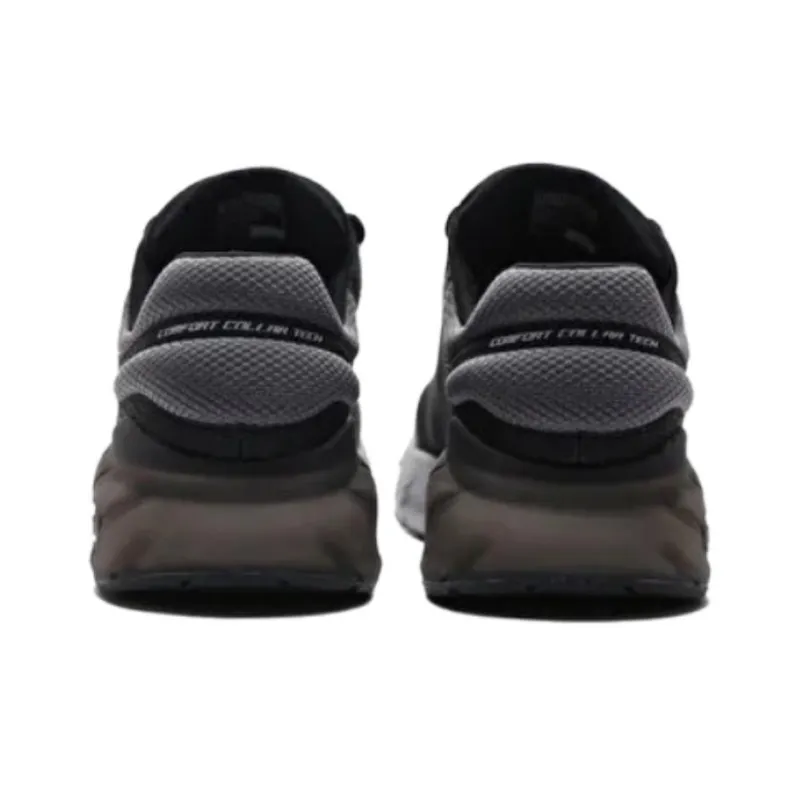Skechers Cushioning Wear-Resistant Rebound Low-Top Casual Running Shoes Men's Black Gray Color-3
