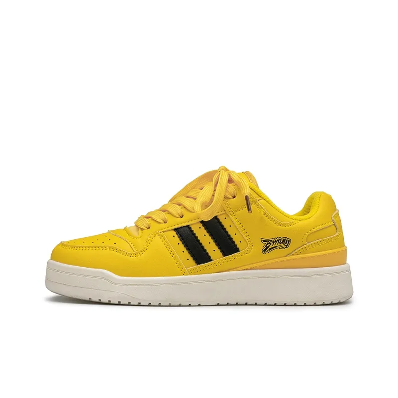 Little Red Man Skateboard Shoes Unisex Low Top Yellow/White Blue-0