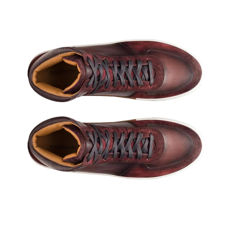Magnanni Rubio High-Top Skateboard Shoes Men's Brown Red-3