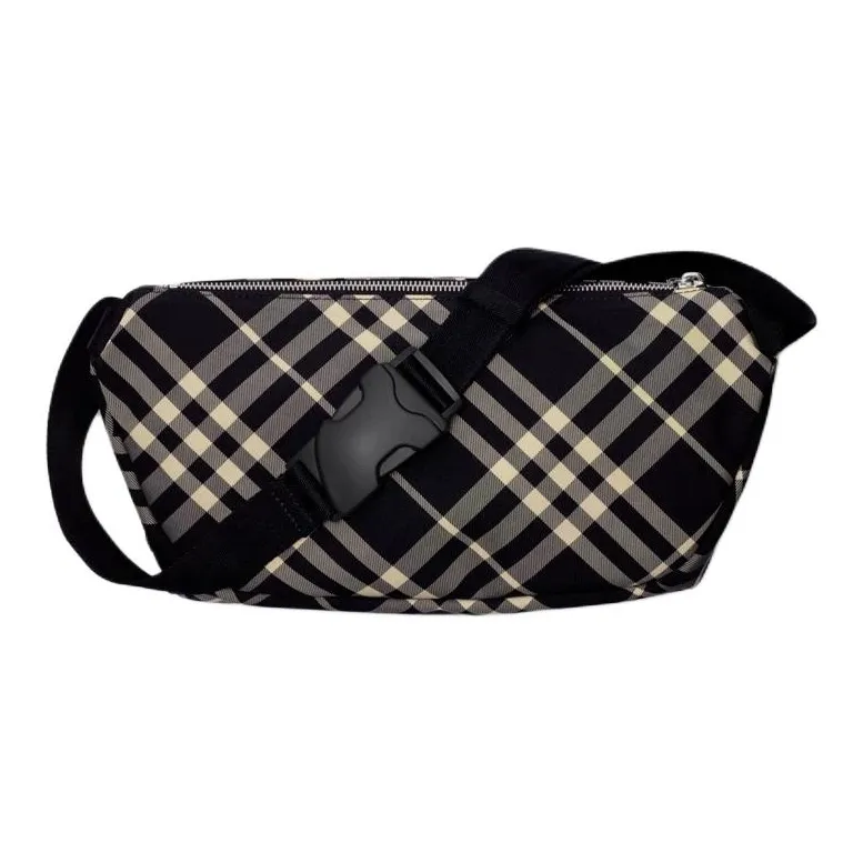 Burberry Polyester With Polyurethane Fanny Pack, Crossbody Bag Men's Black & Printed Fabric-1
