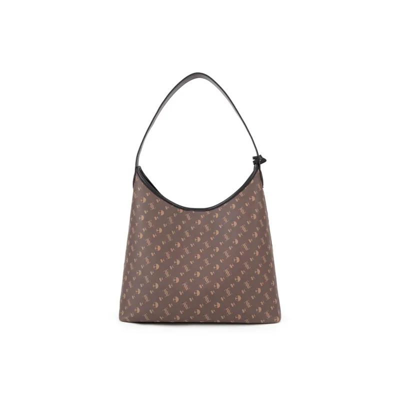 ELLE Synthetic Leather Shoulder Bag Tubas Women's Brown & Black-2