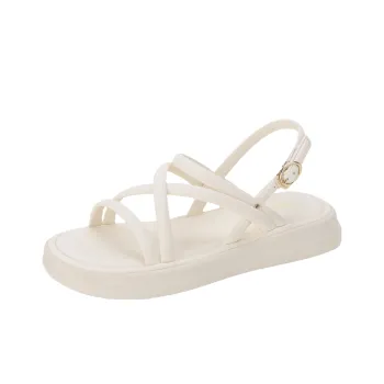 DUSTO Beach Sandals Women's Beige/White/Yellow