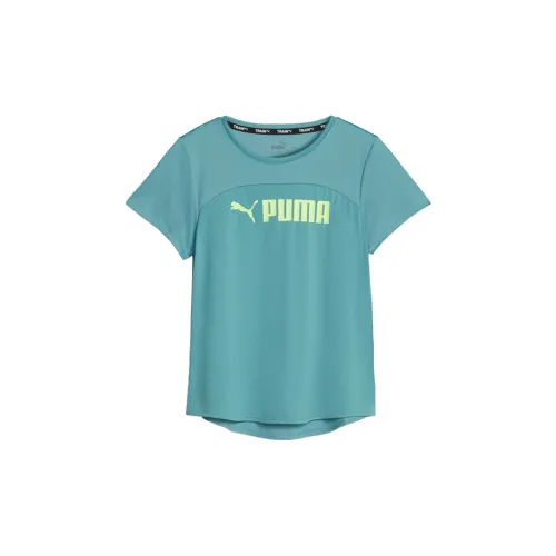 PUMA FIT T-Shirts Women's Dark Blue-Cyan Green