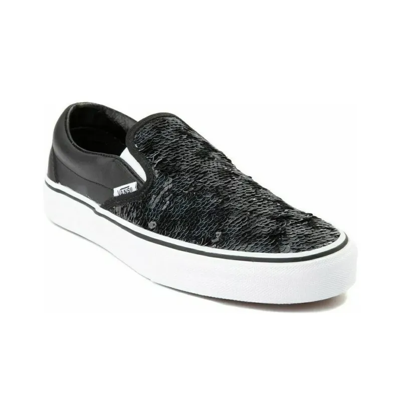 Vans Women's Classic Slip On 'Flipping Sequins Black Checkerboard'-2