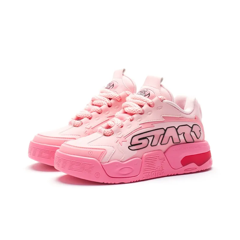 STARTER Slip Resistant Shock Absorbers Low Top Skateboard Shoes Men's Pink-2