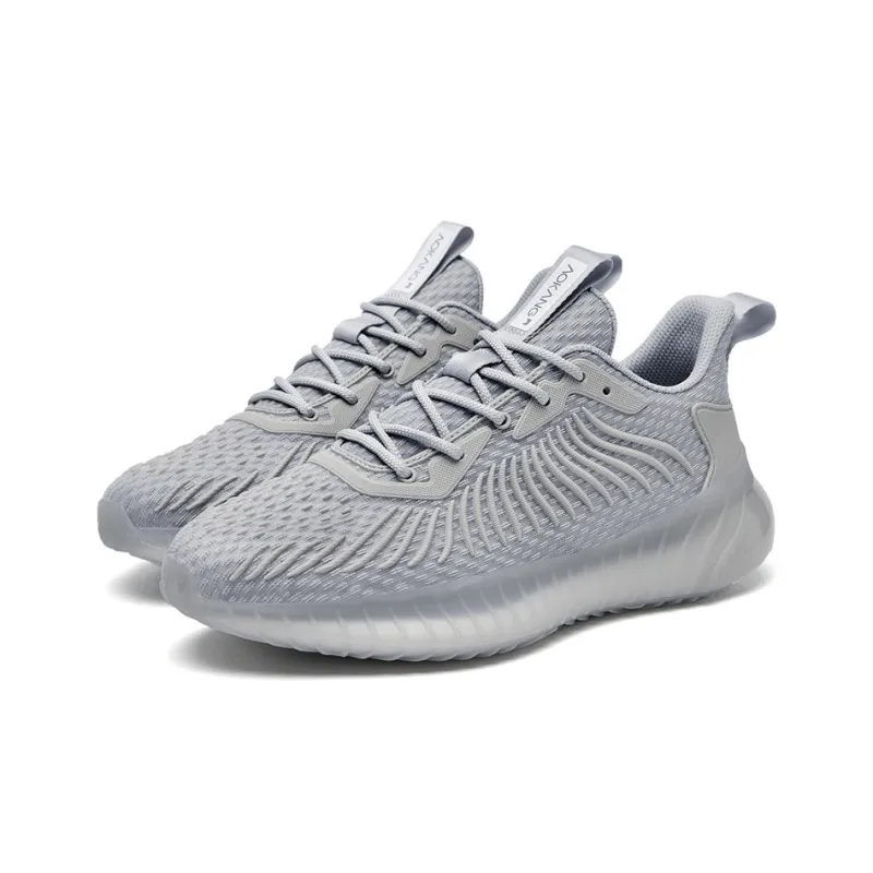 AOKANG Cushioned Wear-Resistant Lightweight Breathable Low-Top Casual Running Shoes Men's Gray-2