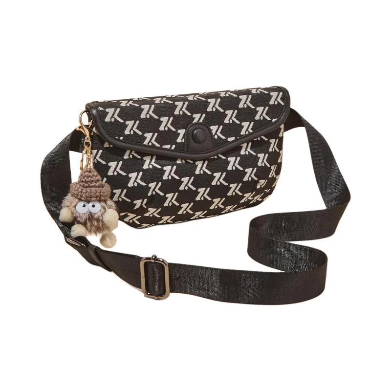 Marino Orlandi Fabric, Synthetic Leather Shoulder Bag, Crossbody Bag Women's Black-1