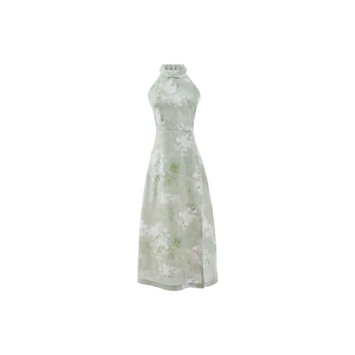 Blovelan Cheongsams Women's Watercolor Green