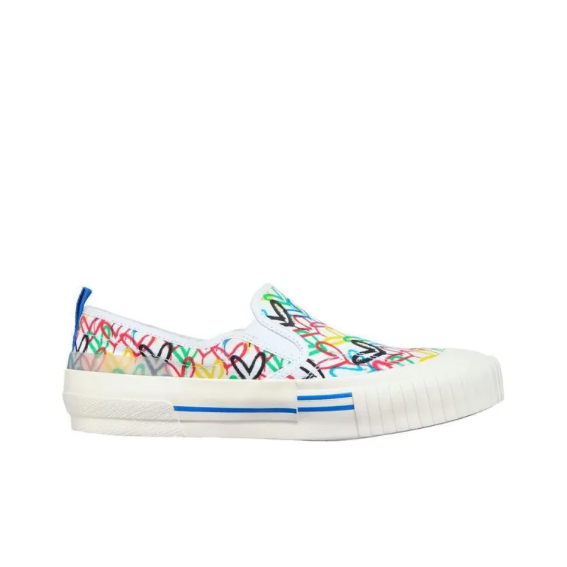 James Goldcrown x Skechers Anti Slip And Wear Resistant Lightweight Low Top Canvas Shoes Women's White Multicolor-1