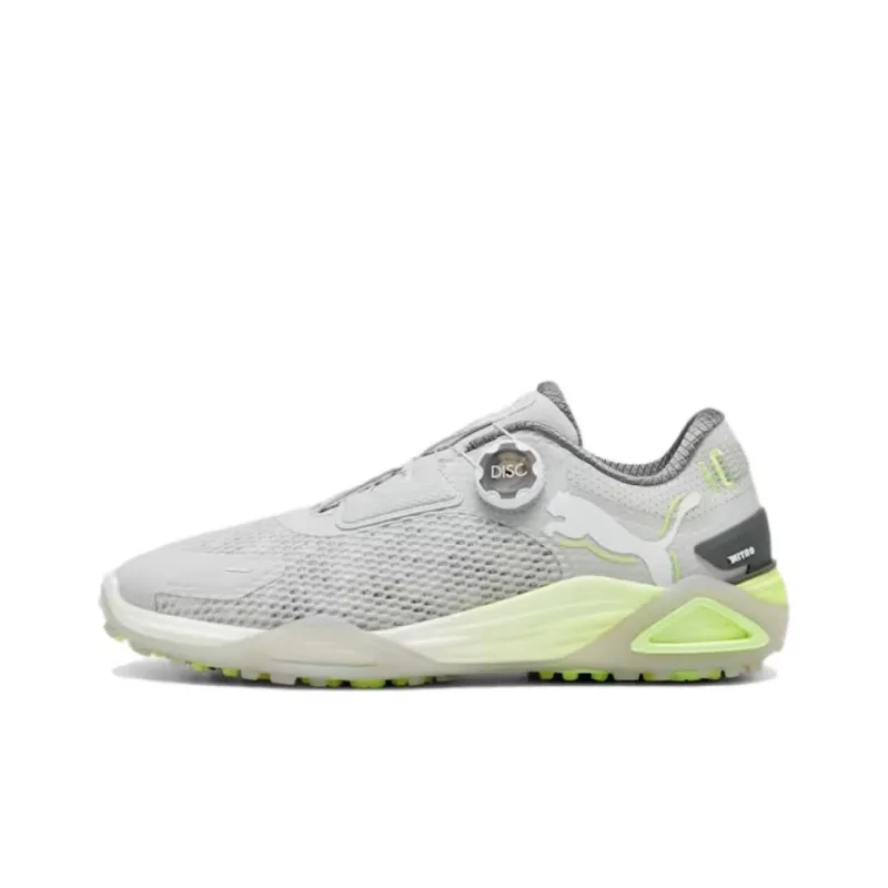 PUMA Shadowcat Nitro Disc Anti Slip Wear Resistant Low Top Golf Shoes Men's White Green-0