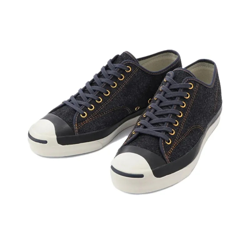 Converse Jack Purcell Ret Hvs Anti Slip Wear Resistant Low Top Canvas Shoes Unisex Blue Japan Version-1