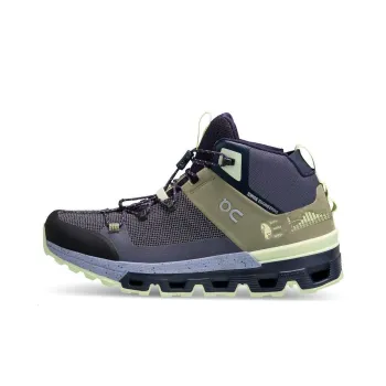 On Cloudtra Cushioning Wear Resistant Low Top Running Shoes Women's Beige Blue