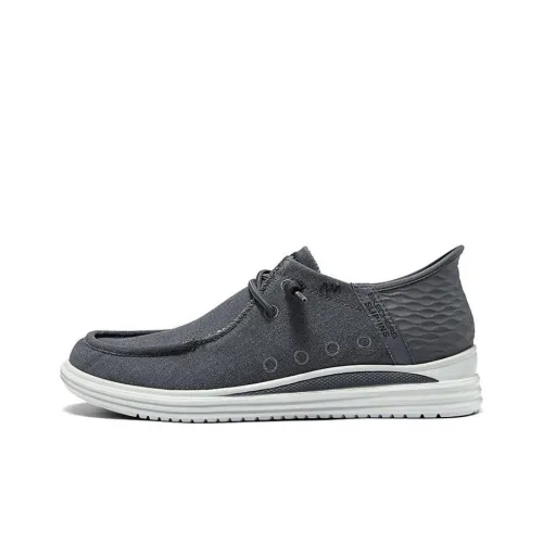 Skechers Hands Free Slip Ins Cushioning Anti Slip Wear Resistant Breathability Low Top Casual Shoes Men's Gray