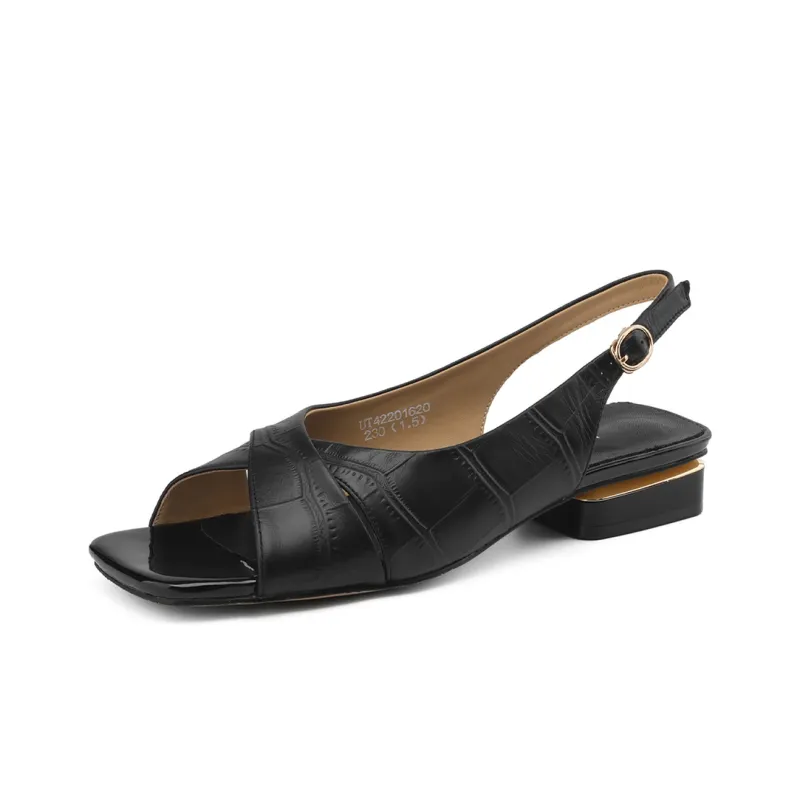 Mulinsen Rear Air Sandal Casual Single Shoes Approximately 2.2cm Women's Black-1