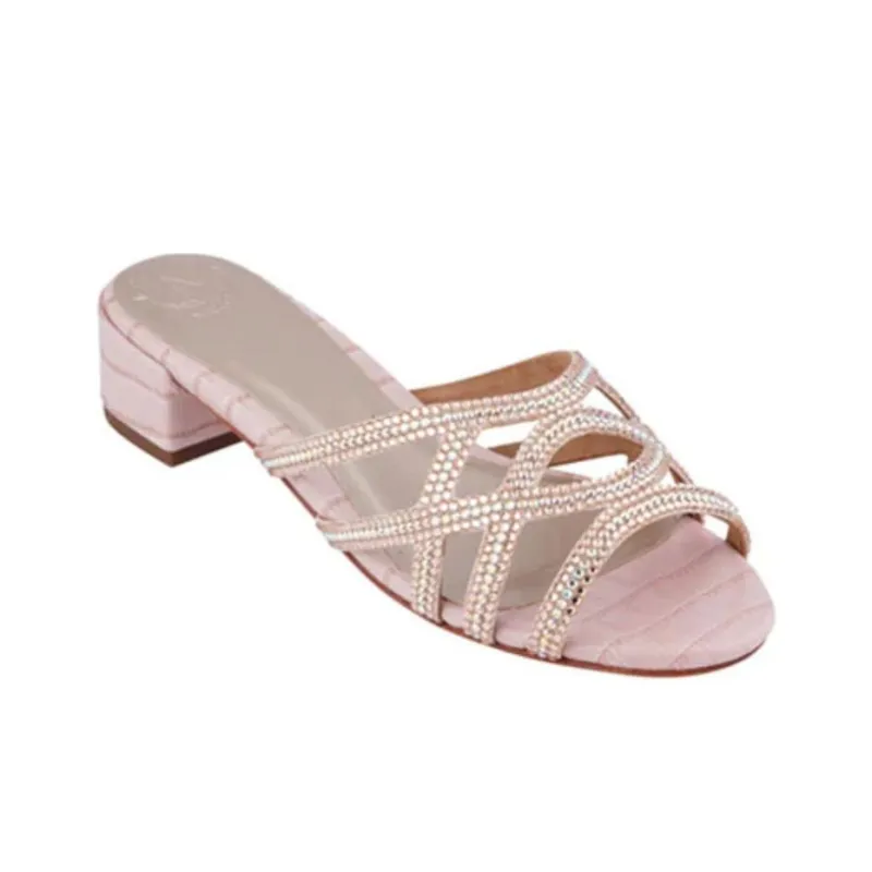 NICOLI Slide Slippers 4cm Women's Pink-2