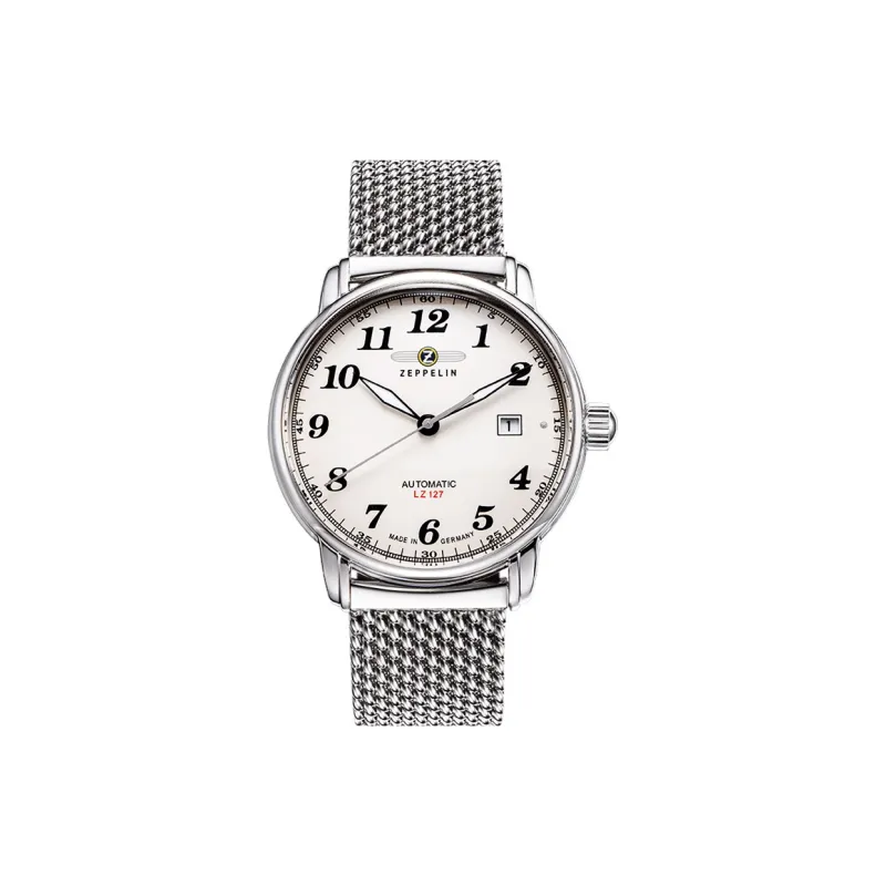 ZEPPELIN Piaget Collection Automatic Mechanical Movement Men's Watches Watch 40 White Dial Stainless Steel Watchband-0