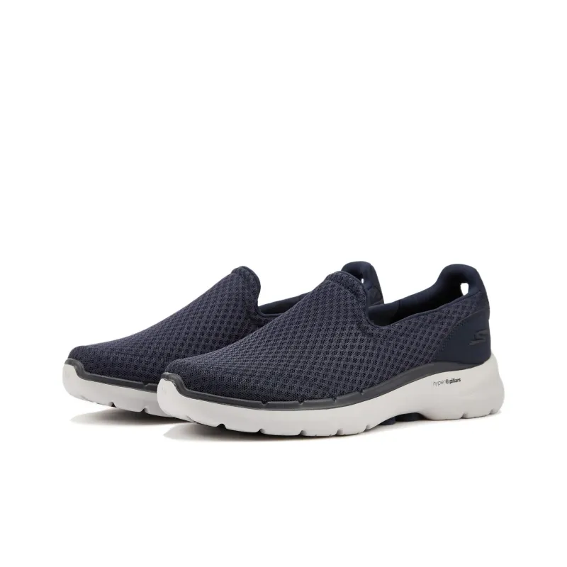 Skechers Go Walk 6 Cushioning Anti Slip Wear Resistant Breathability Low Top Casual Shoes Men's Blue-2