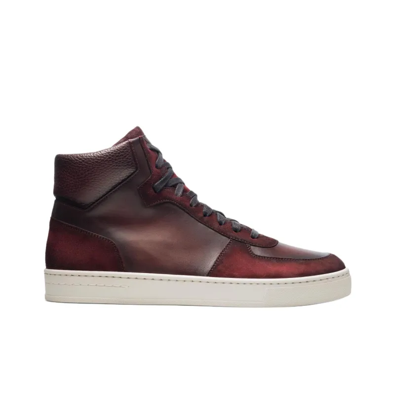 Magnanni Rubio High-Top Skateboard Shoes Men's Brown Red-1
