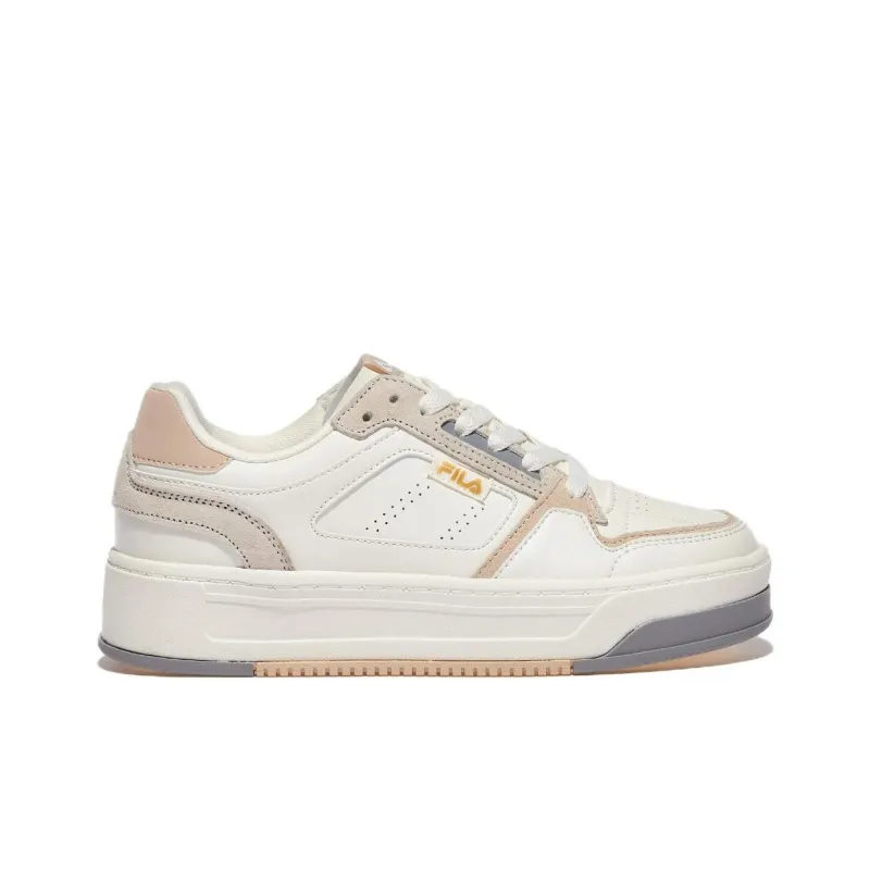 FILA Abrasion Resistant Breathable Low Top Skateboard Shoes Unisex Beige Brown-1