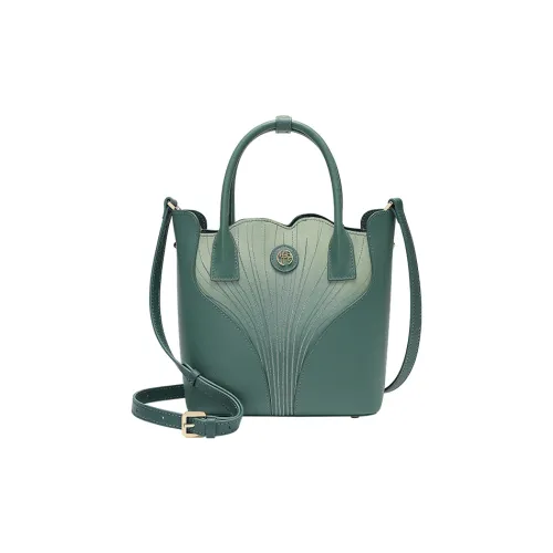 Ancient Yi Xi Cow Leather Cheongsam Handbag Shoulder Bag Crossbody Bag Women's Pine Green