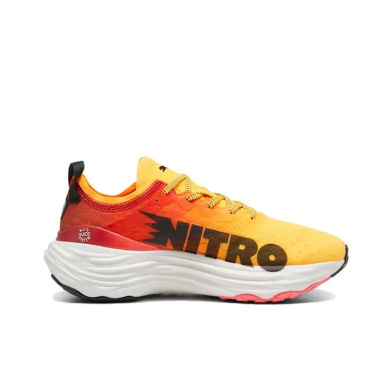 PUMA ForeverRUN Nitro Anti-Slip And Wear-Resistant Support Low-Top Casual Running Shoes Women's Yellow Orange-1
