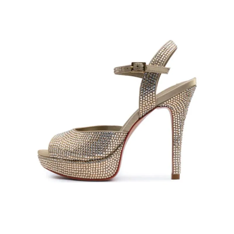 NICOLI Ursula Strap Sandals 12cm Women's Gold-0