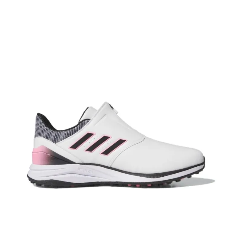 Adidas Solarmotion Boa 24 Slip Resistant, Abrasion Resistant, Waterproof Low Top Golf Shoes Men's White Black Pink-1