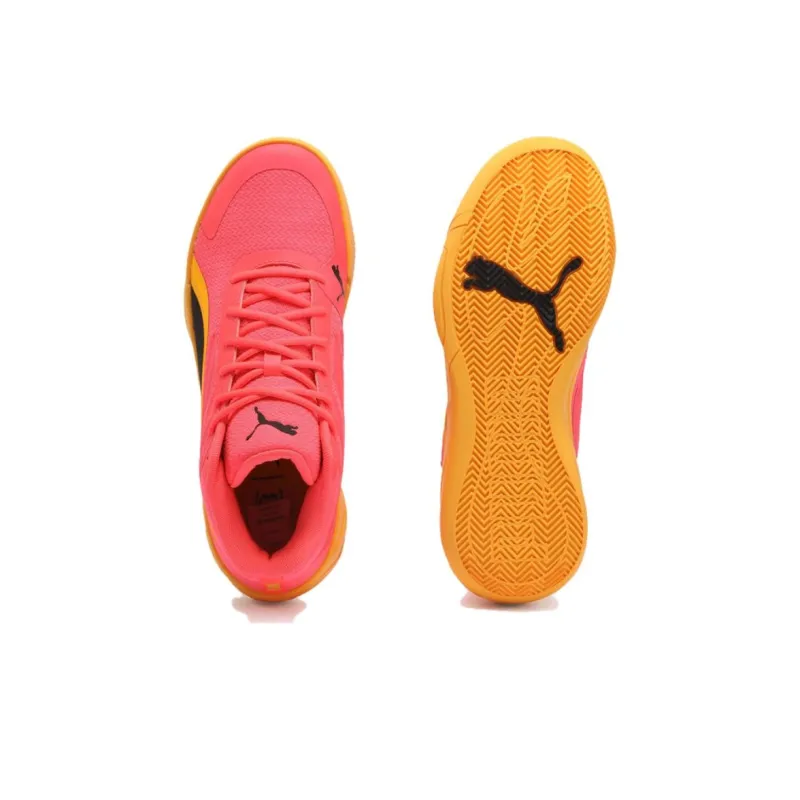 PUMA Cushioning Breathable Mid Top Basketball Shoes Unisex Red, Black, Yellow-3