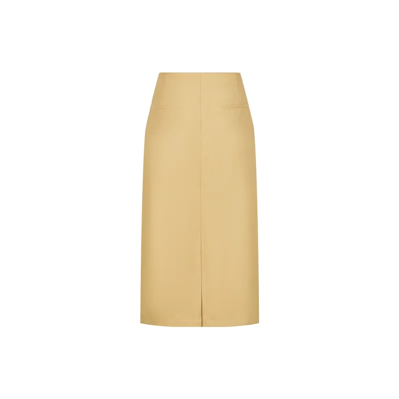 AZEPAM Casual Long Skirts Women's Yellow-1