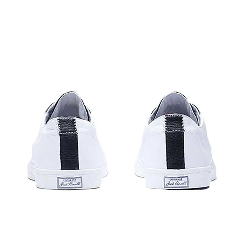 Converse Jack Purcell Anti Slip Wear Resistant Low Top Canvas Shoes Unisex White Black-4